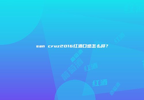 san cruz2016红酒口感怎么样？
