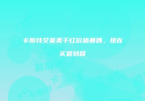 卡斯特艾莱美干红价格暴跌，现在买最划算