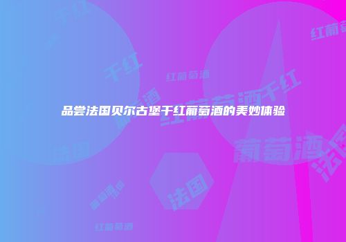品尝法国贝尔古堡干红葡萄酒的美妙体验