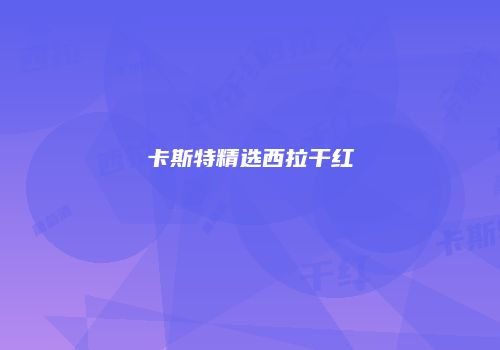 卡斯特精选西拉干红