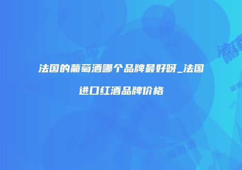 法国的葡萄酒哪个品牌最好呀_法国进口红酒品牌价格