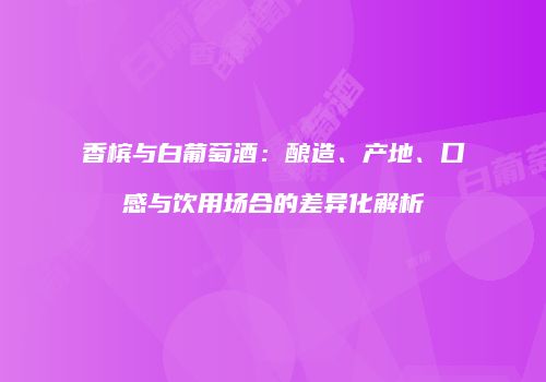 香槟与白葡萄酒：酿造、产地、口感与饮用场合的差异化解析