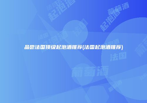 品尝法国顶级起泡酒推荐(法国起泡酒推荐)