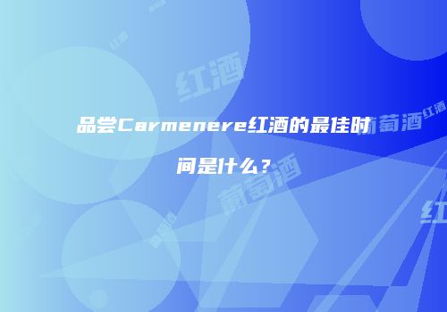 品尝Carmenere红酒的最佳时间是什么？