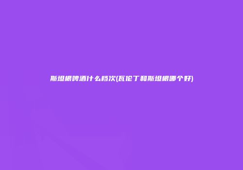 斯坦根啤酒什么档次(瓦伦丁和斯坦根哪个好)