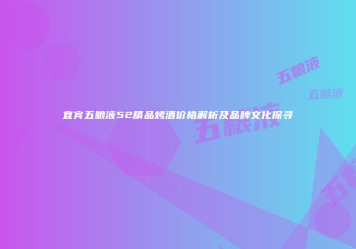 宜宾五粮液52精品烤酒价格解析及品牌文化探寻