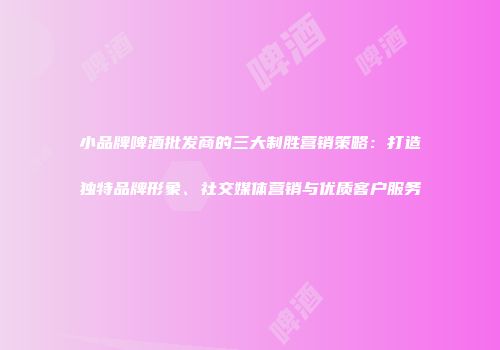 小品牌啤酒批发商的三大制胜营销策略：打造独特品牌形象、社交媒体营销与优质客户服务