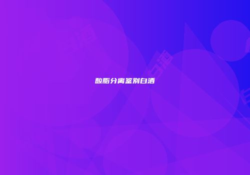 酸脂分离鉴别白酒