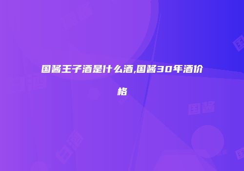 国酱王子酒是什么酒,国酱30年酒价格