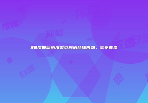 38度仰韶酒浓香型白酒品味古韵，享受尊贵