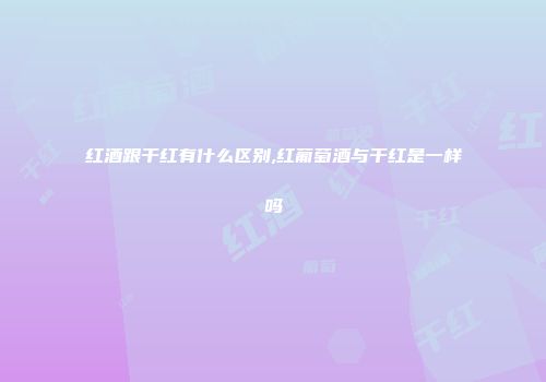 红酒跟干红有什么区别,红葡萄酒与干红是一样吗