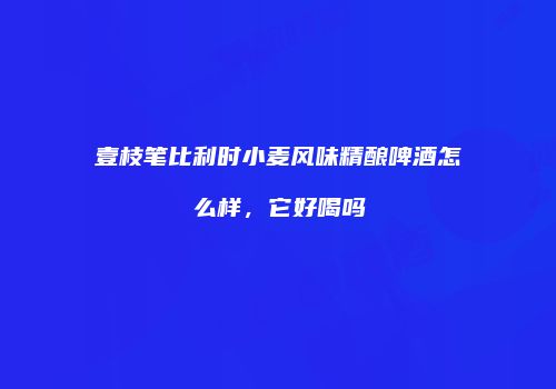 壹枝笔比利时小麦风味精酿啤酒怎么样，它好喝吗