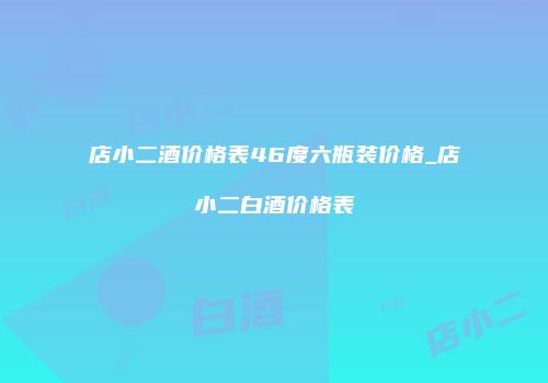 店小二酒价格表46度六瓶装价格_店小二白酒价格表