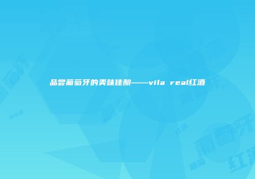品尝葡萄牙的美味佳酿——vila real红酒