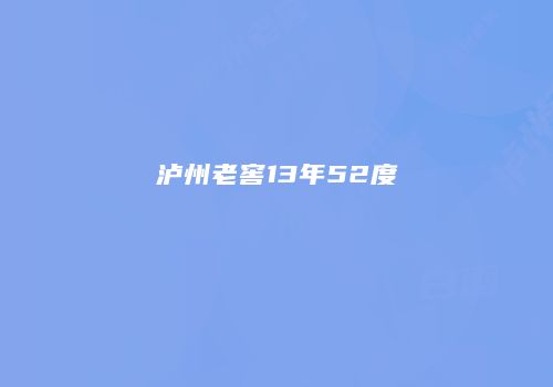泸州老窖13年52度