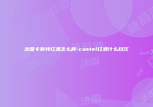 法国卡斯特红酒怎么样-castel红酒什么档次