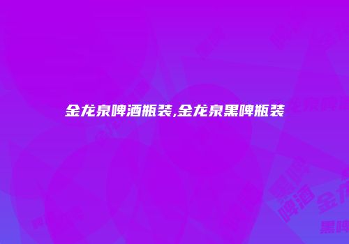 金龙泉啤酒瓶装,金龙泉黑啤瓶装