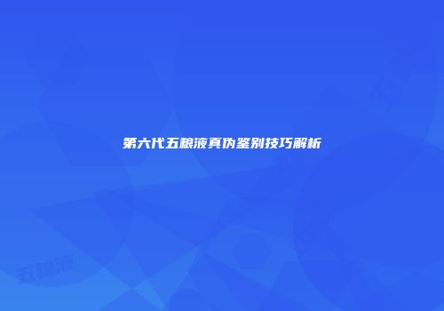 第六代五粮液真伪鉴别技巧解析