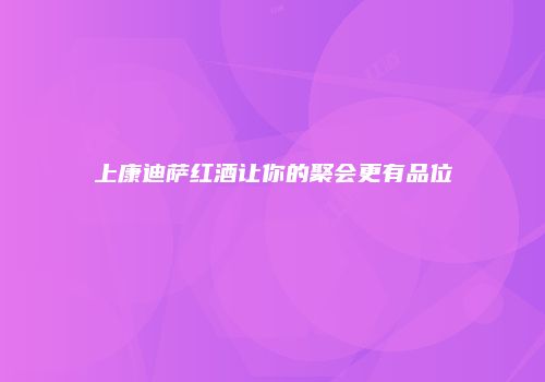 上康迪萨红酒让你的聚会更有品位