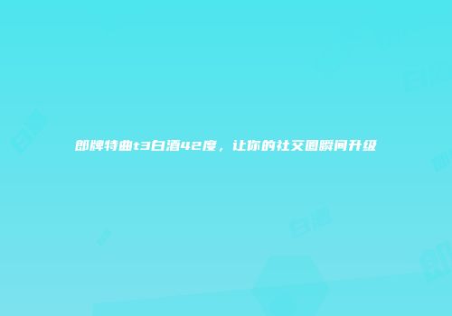 郎牌特曲t3白酒42度，让你的社交圈瞬间升级