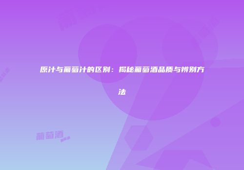 原汁与葡萄汁的区别：揭秘葡萄酒品质与辨别方法