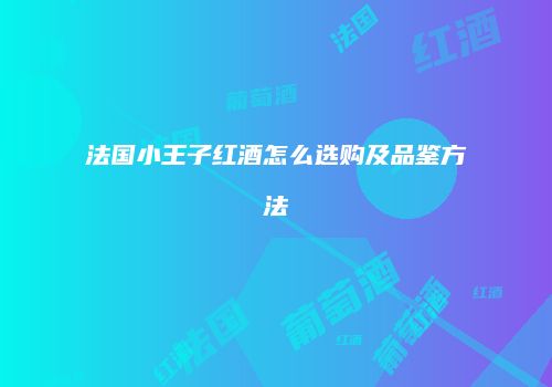 法国小王子红酒怎么选购及品鉴方法