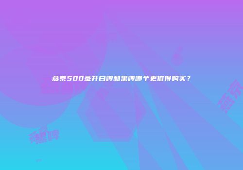 燕京500毫升白啤和黑啤哪个更值得购买？