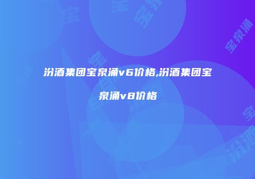 汾酒集团宝泉涌v6价格,汾酒集团宝泉涌v8价格
