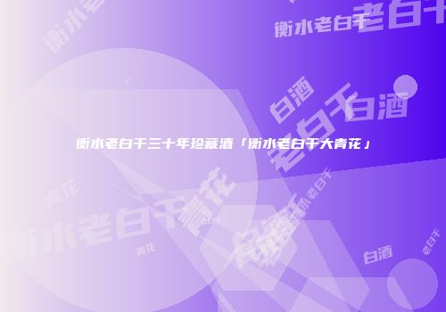 衡水老白干三十年珍藏酒「衡水老白干大青花」