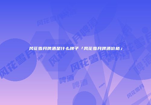 风花雪月啤酒是什么牌子「风花雪月啤酒价格」