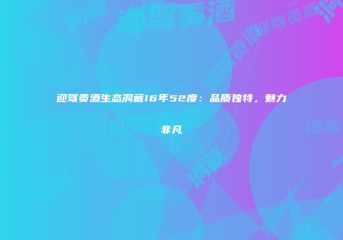 迎驾贡酒生态洞藏16年52度：品质独特，魅力非凡