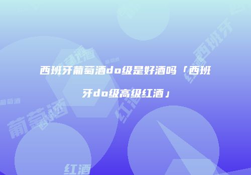 西班牙葡萄酒do级是好酒吗「西班牙do级高级红酒」