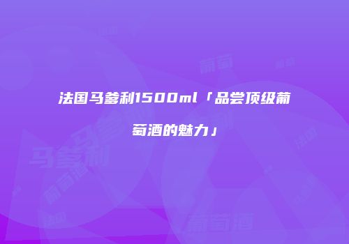 法国马爹利1500ml「品尝顶级葡萄酒的魅力」