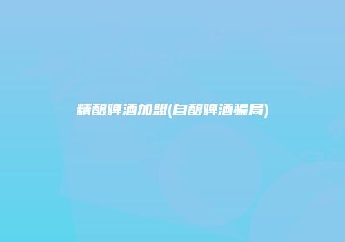精酿啤酒加盟(自酿啤酒骗局)