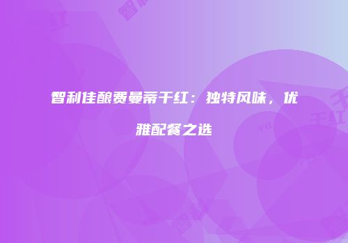智利佳酿费曼蒂干红：独特风味，优雅配餐之选