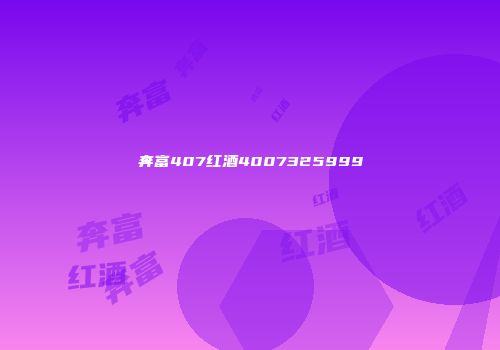 奔富407红酒4007325999