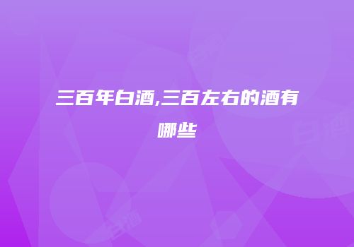三百年白酒,三百左右的酒有哪些