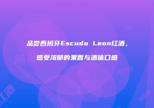 品尝西班牙Escudo Leon红酒，感受浓郁的果香与酒体口感