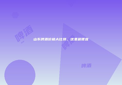 山东啤酒价格大比拼，这里最便宜