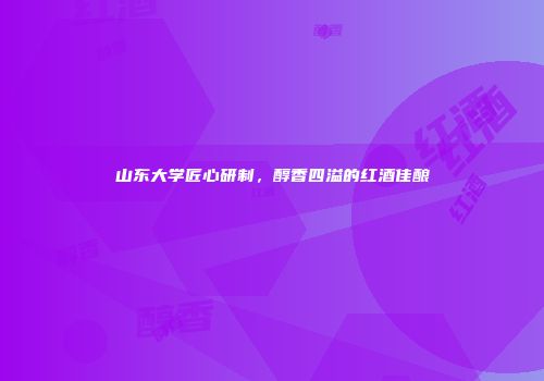 山东大学匠心研制，醇香四溢的红酒佳酿