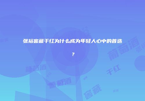 张裕窖藏干红为什么成为年轻人心中的首选？