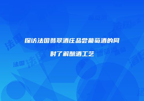 探访法国翡翠酒庄品尝葡萄酒的同时了解酿酒工艺