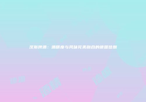 汉斯啤酒：酒精度与风味完美融合的德国佳酿