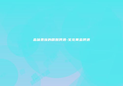 品味贵族的精酿啤酒-宝龙黄金啤酒