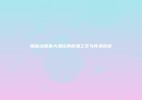 探秘法国最大酒庄的酿酒工艺与传承历史