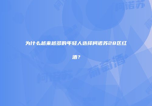 为什么越来越多的年轻人选择柯诺苏28区红酒？