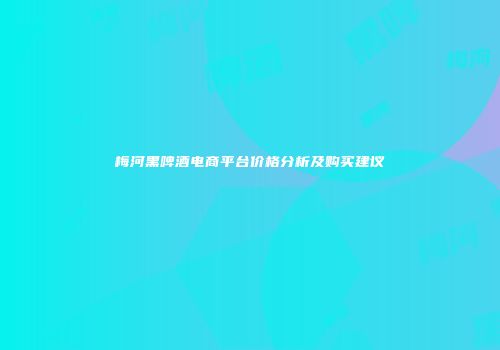 梅河黑啤酒电商平台价格分析及购买建议