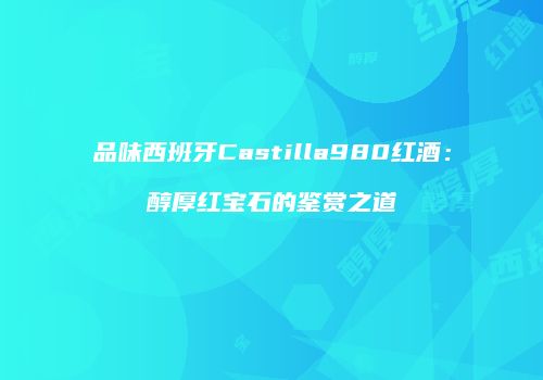 品味西班牙Castilla980红酒：醇厚红宝石的鉴赏之道