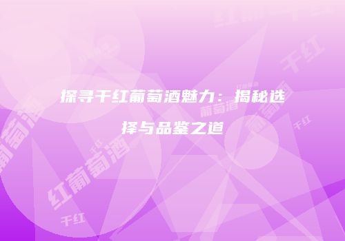 探寻干红葡萄酒魅力：揭秘选择与品鉴之道
