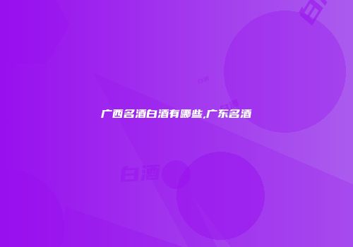 广西名酒白酒有哪些,广东名酒